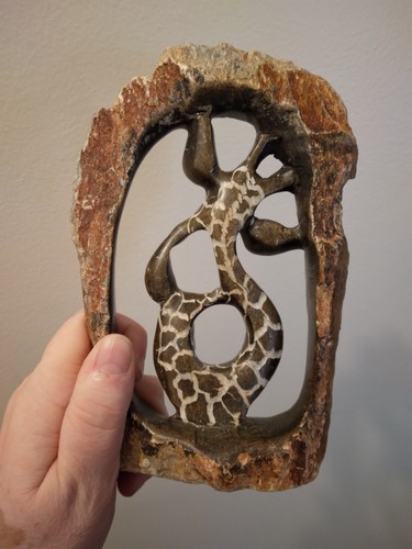 Handcrafted giraffes stone