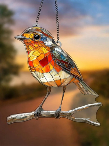 Large robin bird suncatcher - bird,