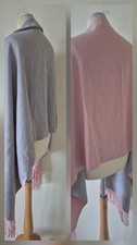 Reversible Grey/Pink Shawl/Wrap/Scarf With Tassel Detail 187 x 64 cm