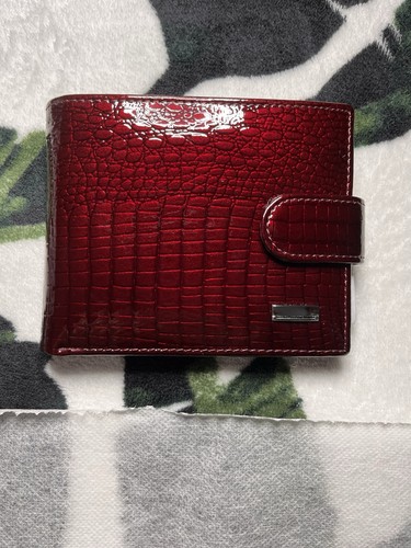 Red leather folded women - red,
