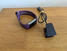 Fitbit Charge 2 purple strap + charging cable, Tested Working 