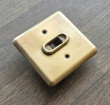 Vintage MK Brass 1 Gang Light Switch (Reclaimed, Salvage)