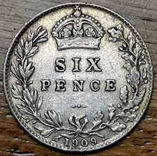 1909 King Edward VII Sixpence