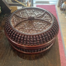 Large Asian Shellac Lidded Wicker Basket Storage Box