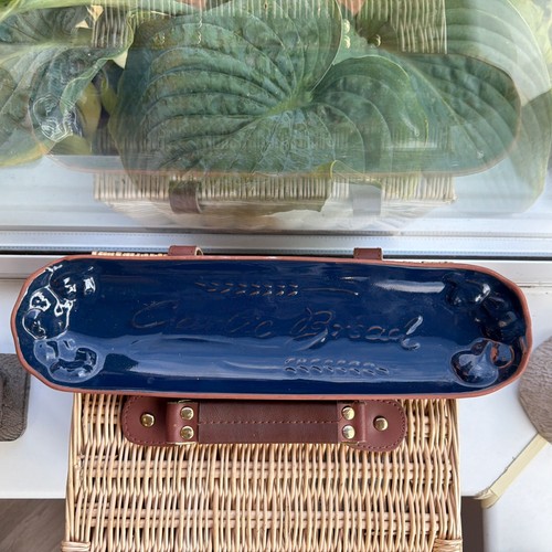Vintage blue rayware garlic - blue,