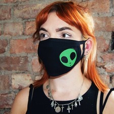 Face Mask Green Alien - 2 size