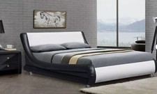 WHITE & BLACK BED ITALIAN DESIGNER 4FT6 DOUBLE 5FT KINGSIZE MEMORY FOAM MATTRESS