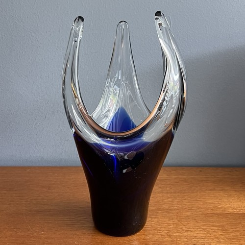 Vintage blue glass - glass, vase