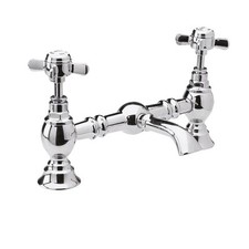 Traditional Crosshead Bridge 2 Tap Hole Mixer - Chrome