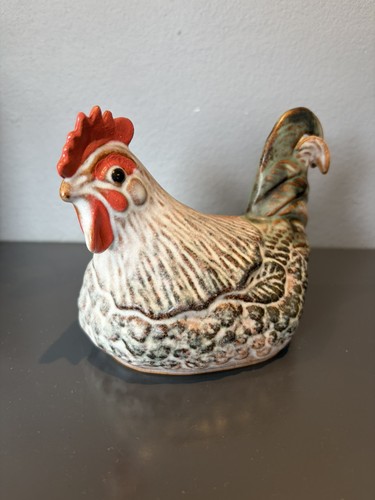 Studio pottery chicken hen - pottery,