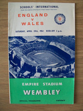 ENGLAND V WALES  SCHOOLS'
