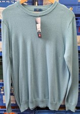 Cotton Traders Cotton Crew Neck Jumper, Pacific Blue, Size Large, New