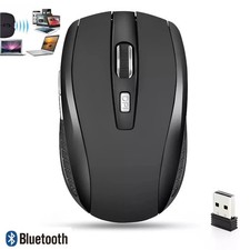 BLACK WIRELESS CORDLESS 2.4ghZ MOUSE USB DONGLE OPTICAL SCROLL FOR PC LAPTOP MAC