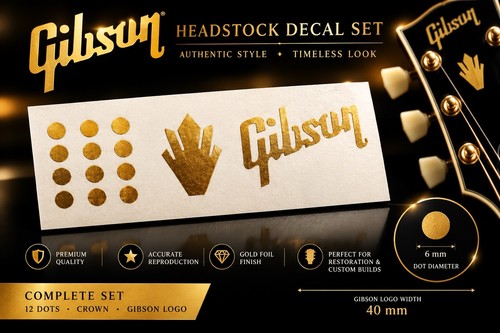 Gold gibson logo crown dots - gold,