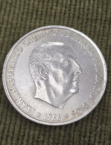 1966 spain 100 pesetas - 100, silver
