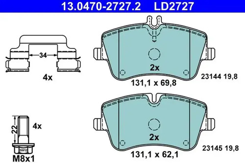 Brake pads 0470 2727 ate - brake,