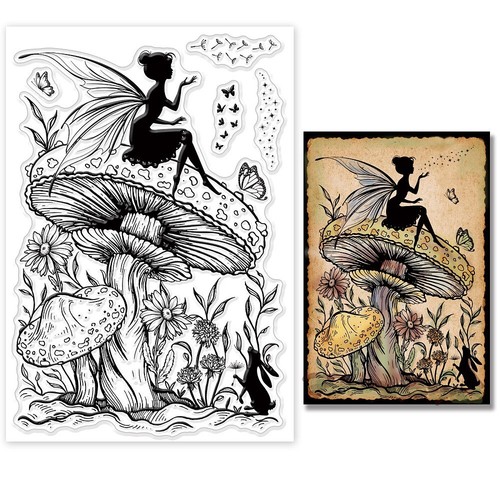 Clear stamps fairy toadstool - clear,