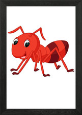 Cartoon Red Ant Framed Wall