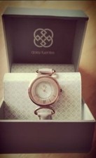 NWOT: Ladies Boxed  Beige 'daisy fuentes' Watch with a Spare Battery