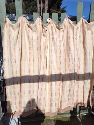 Vintage curtains yellow orange - vintage,
