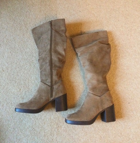 Ladies camel coloured faux - tu,