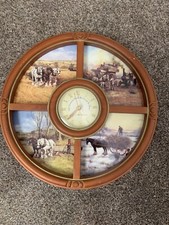 Wall Clock With 4 DAVENPORT POTTERY PLATE,4 SEASON LIMITED EDITION
