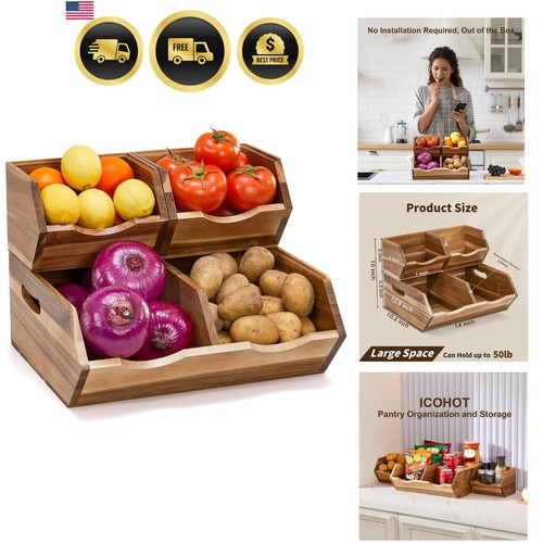 Acacia wood pantry storage - pantry,