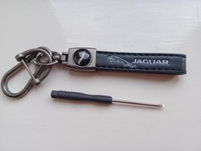 JAGUAR Genuine Leather Keyring Matt Finish with screwdriver for clips New