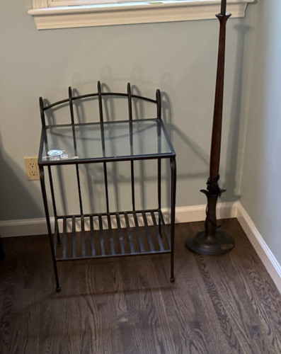 Pair pier wrought iron glass - pair,