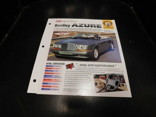 1995 bentley azure spec sheet - 1995+,