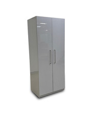 Furniture Village London Bedrooms 'Castle' Grey Gloss 2 Door Hinged Wardrobe NEW