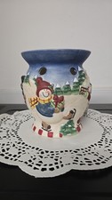 YANKEE CANDLE Wax Warmer CHRISTMAS Themed Snowman Skating Tealight holder