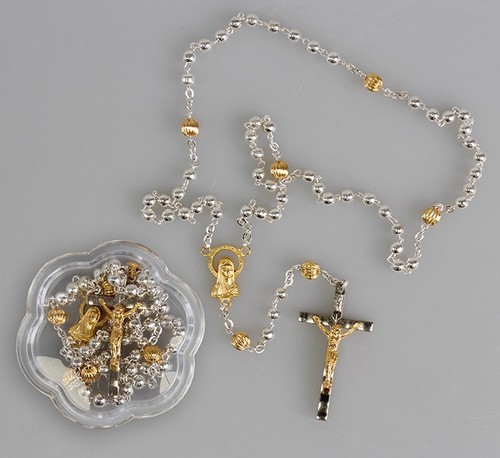 Beautiful metal rosary gold - metal,