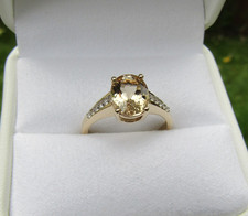 9K Gold Galileia Morganite & White Zircon Ring, Gemporia Cert