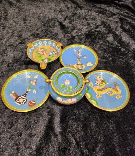 Chinese cloisonne set items - cloisonne,
