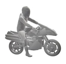 1/18 (Other Sizes Available) Street Hawk MOTORCYCLE with RIDER (Leg On Floor)