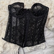 Sheer Bustier Corset Top L