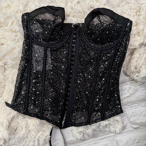 Sheer bustier corset top - sheer,