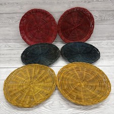 6 x Vintage Wicker Rattan