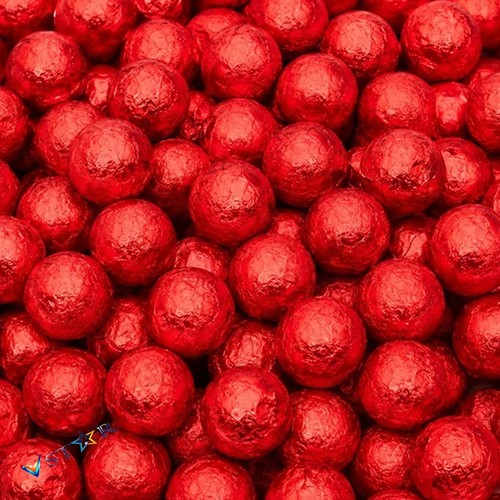 Red ball foil wrapped - red,