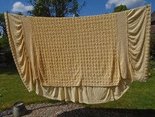 Vintage Yellow Candlewick Single Bedspread With Attached Valance