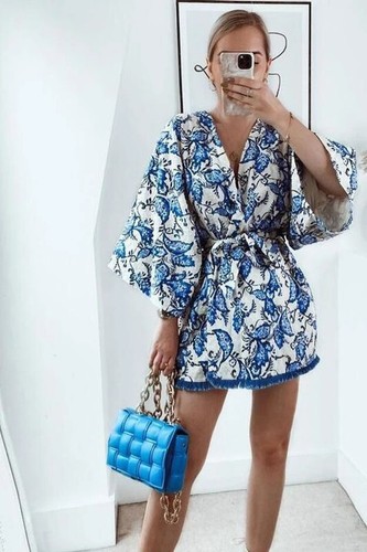 Zara woman new ecru blue - new,