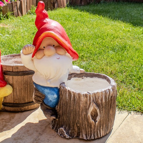 Gnome tree trunk planter - on,