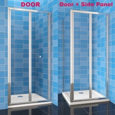 700/760/800/860/900/1000mm Framed Bifold Shower Door Enclosure with Tray Waste