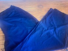 Kim & Co wide leg trousers slinky petite navy blue deep elasticated waste XXL