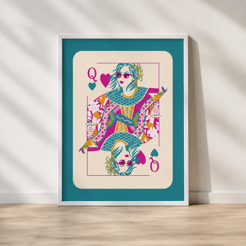 Queen hearts cocktail print - hearts,