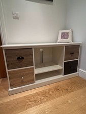 White Hallway Bench Seat with Storage