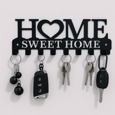 Wall Mounted Home Sweet Home Hanging Hanger Hooks Hat Key Holder Rack Shelf