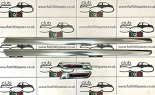 Fiat 500 Exterior Door Moulding Trim Set in Chrome Wrap