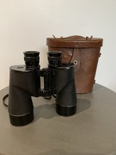 Rare WWII Vintage US Navy Binoculars In Original Leather Case